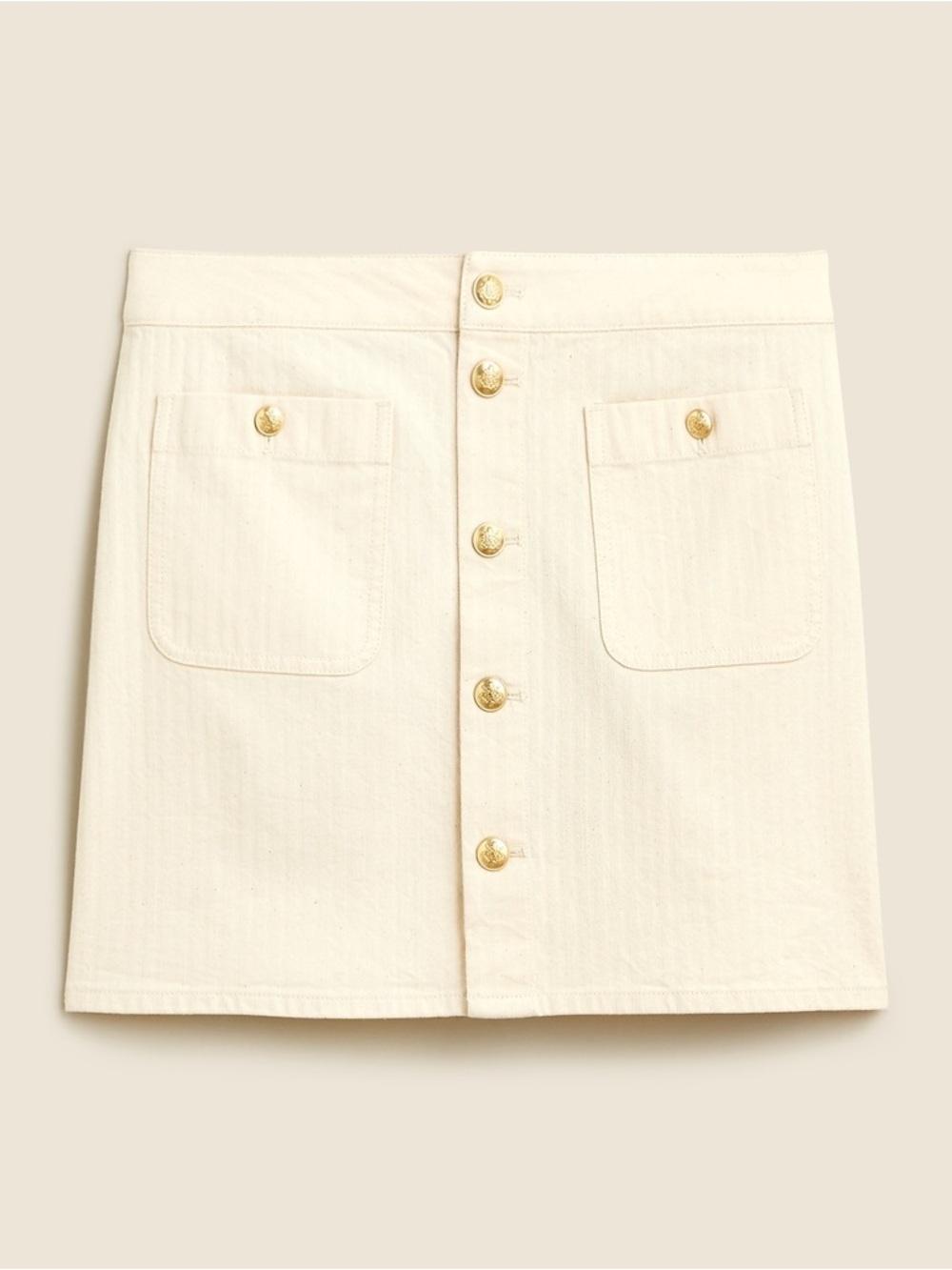 J. Crew Textured Denim Mini Skirt in Ecru Size 28